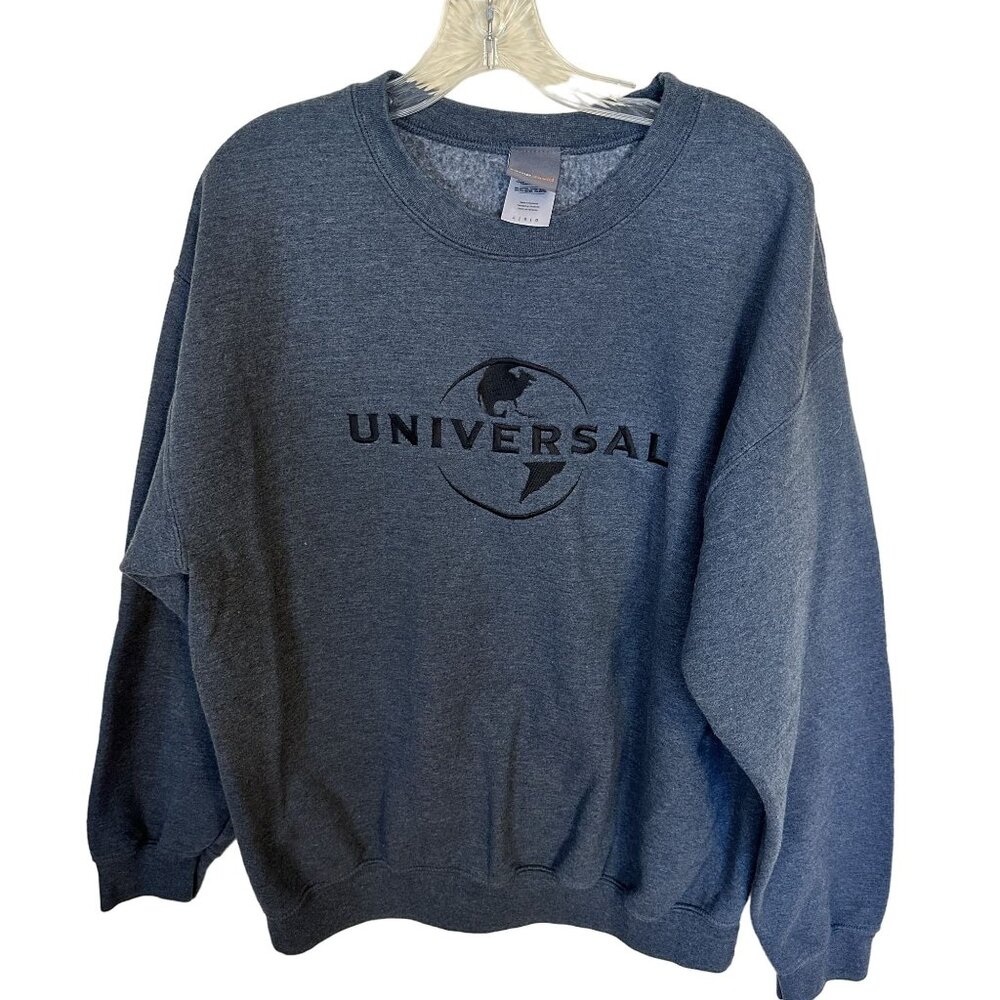 Universal Graphic Crewneck Sweatshirt Large Gray Unisex Camp David